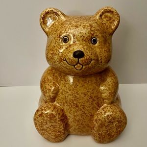 Vintage Avon Teddy Bear Collectible Ceramic Cookie Jar